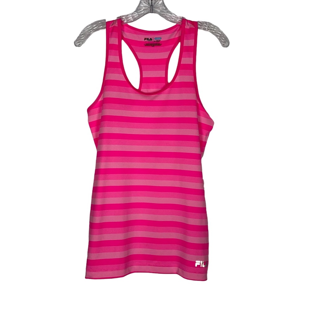 Fila Sport Running Pink Stripe Active Tank Top Size Medium